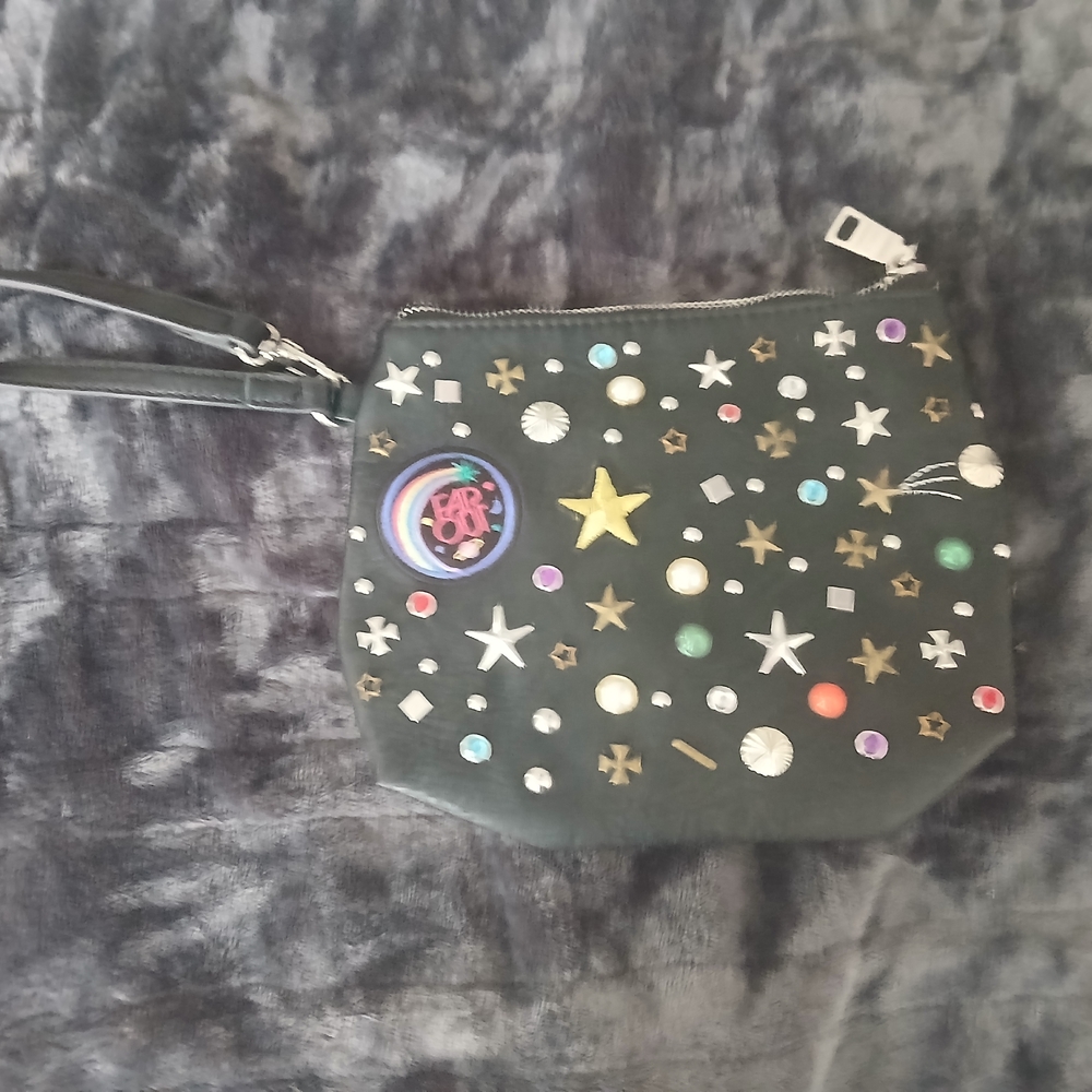 Steve Madden Black Clutch with Colorful Embellishments